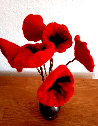 Filz mohnblume hand - filz, made