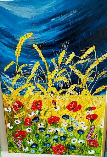 Leinwand gemälde blumenfeld - leinwand,