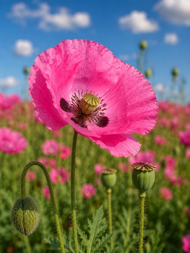 Rosafarbener klatschmohn - rosafarbener,